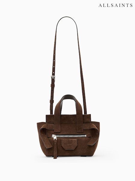 AllSaints Brown Mini Perez Suede Bag (H82584) | £249