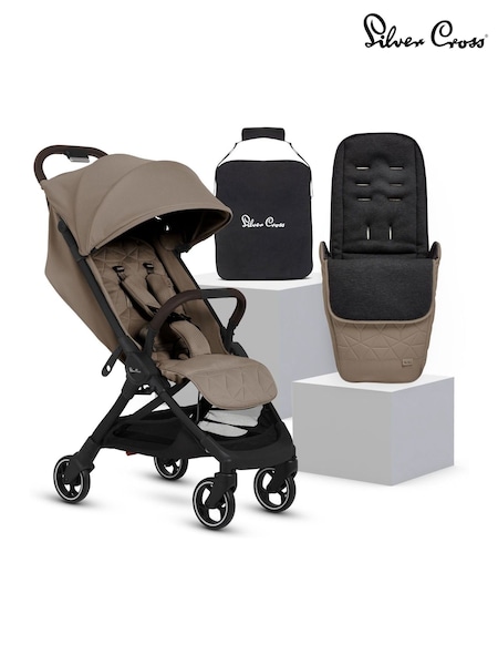 Silver Cross Black Clic 2 Compact Stroller and Footmuff Bundle (H82595) | £370