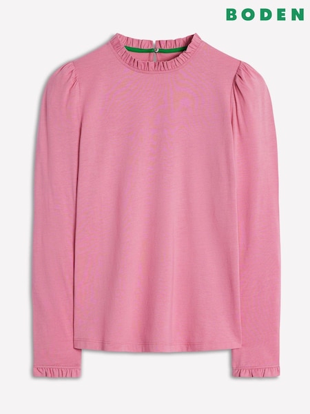 Boden Pink Supersoft Frill Detail Top (H82674) | £34