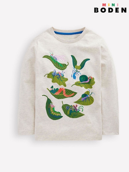 Boden Grey Long Sleeve Bouclé T-shirt (H82753) | £17 - £19