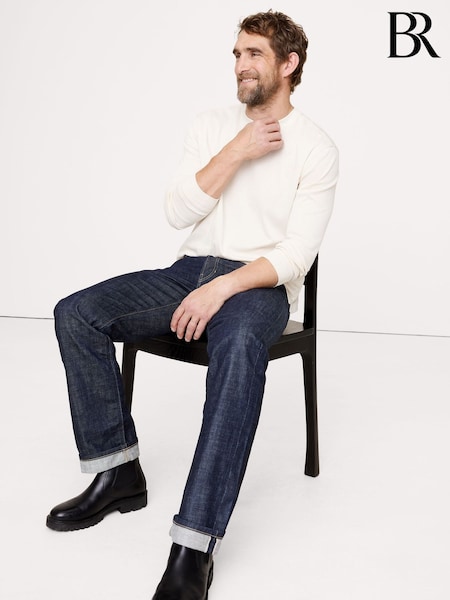 Banana Republic White Cotton Ribbed Crew-Neck T-Shirt (H82780) | £55