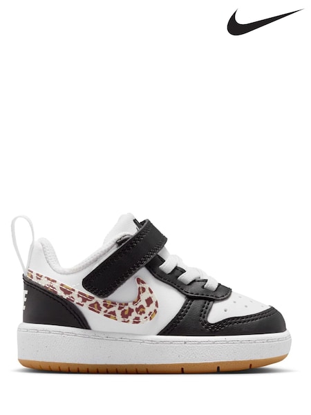 Nike Black/White Animal Infant Court Borough Low Trainers (H82781) | £35
