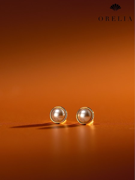 Orelia London Gold Tone Pearl Stud Earrings (H82844) | £18