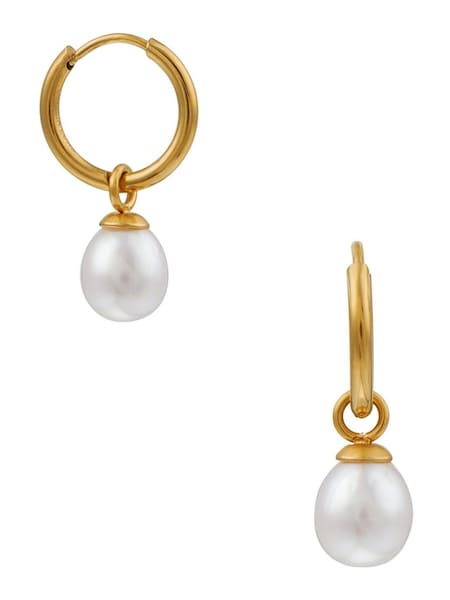 Orelia Luxe Gold Tone Luxe Pearl Drop Hoop (H82951) | £55