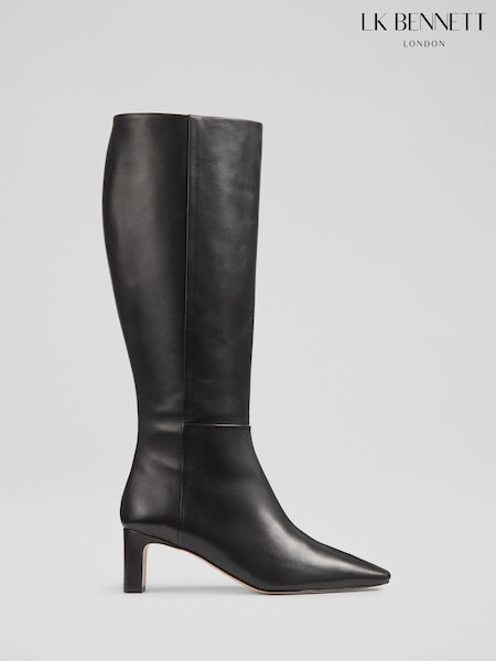LK Bennett Black Margarite Leather Knee Boots (H83044) | £499