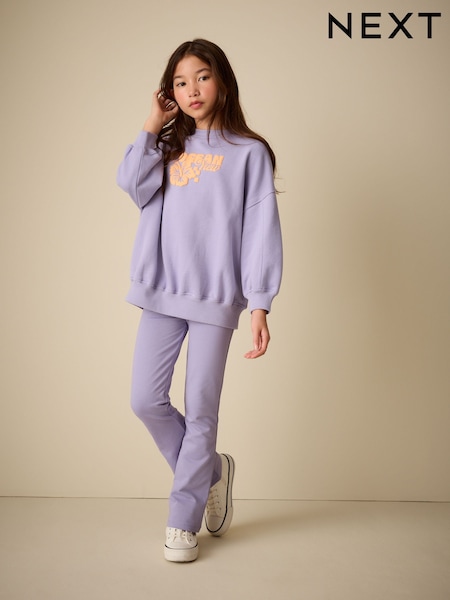 Lilac Purple Sweatshirt and Flare Leggings Set (3-16yrs) (H83150) | £22 - £28