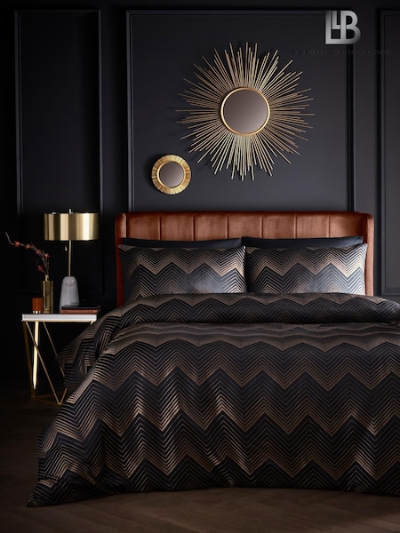 Laurence Llewelyn-Bowen Black Cocktail Jacquard Duvet Cover Set (H83254) | £65 - £90