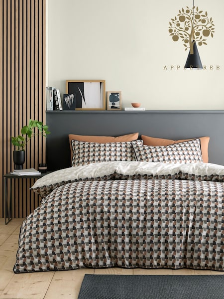 Appletree Brown Jett Cotton Duvet Cover Set (H83258) | £35 - £65