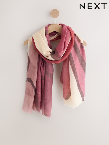 Berry Red Abstract Lightweight Scarf (H83276) | £18