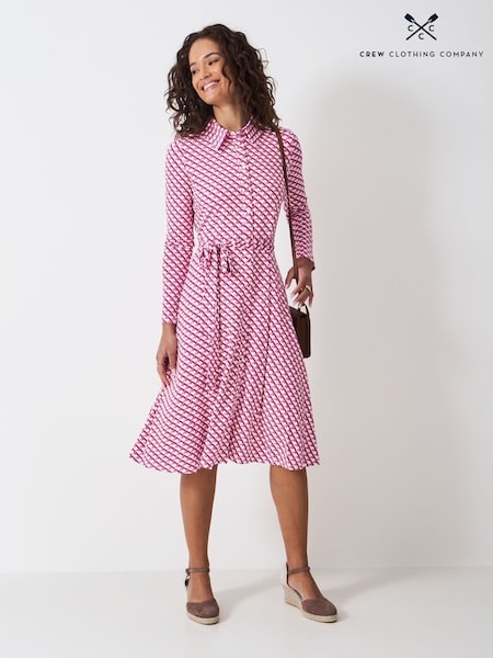 Crew Clothing Pink Emma Jersey Shirt Dress (H83297) | £75