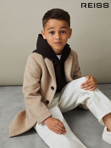 Reiss Oatmeal Gable 9-13 yrs Single Breasted Overcoat (H83420) | £45