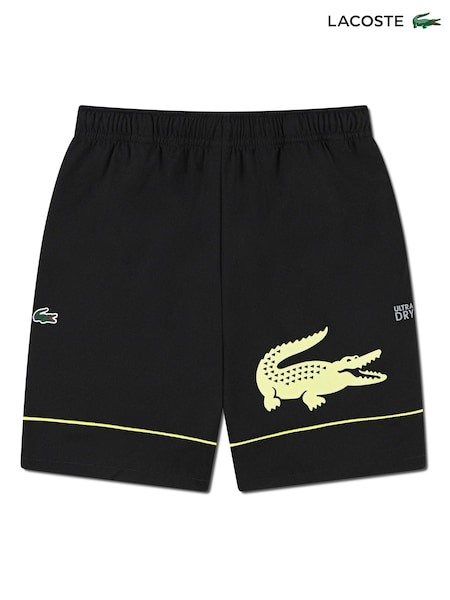 Lacoste Black UltraDRY Big Croc Woven Shorts (H83513) | £45