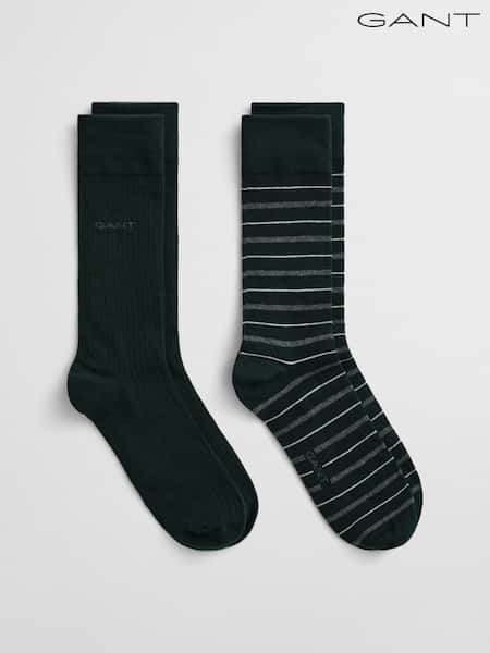 GANT Green Multi Stripe 2 Pack Gift Box Socks (H83578) | £20