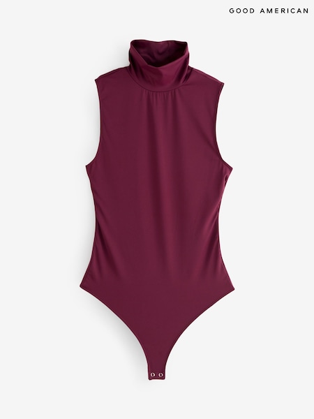 Good American Red Weightless Scuba Mock Neck Bodysuit (H83606) | £81