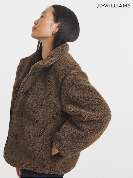 JD Williams Brown Borg Teddy Jacket (H83656) | £65
