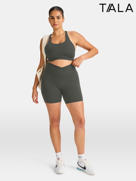 TALA Grey DayFlex Wrap High Waisted Cycling Shorts (H83849) | £40