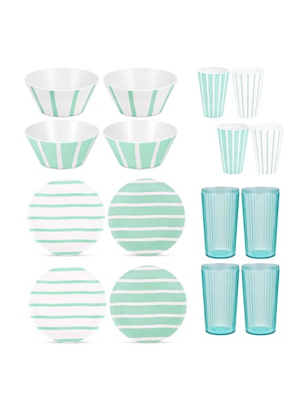 Bayside 16 Piece Mint Thurlestone Picnic Dinner Set (H83867) | £52