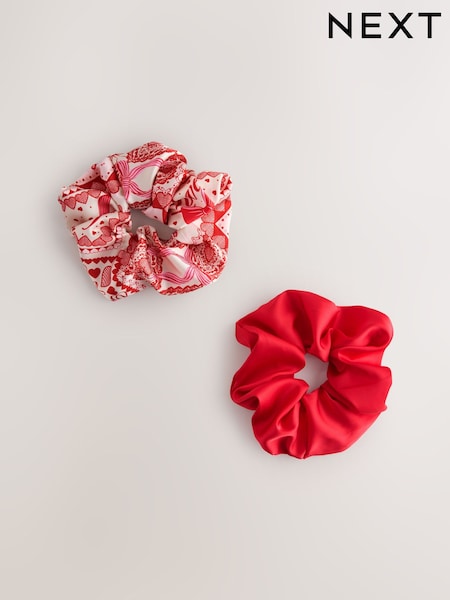 Red Valentine Patchwork Oversized Scrunchies 2 Pack (H84239) | £10