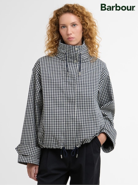 Barbour® Blue Bronwyn Check Showerproof Jacket (H84429) | £199
