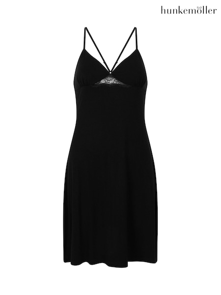 Hunkemoller Nova Jersey Slip Black Dress (H84459) | £26