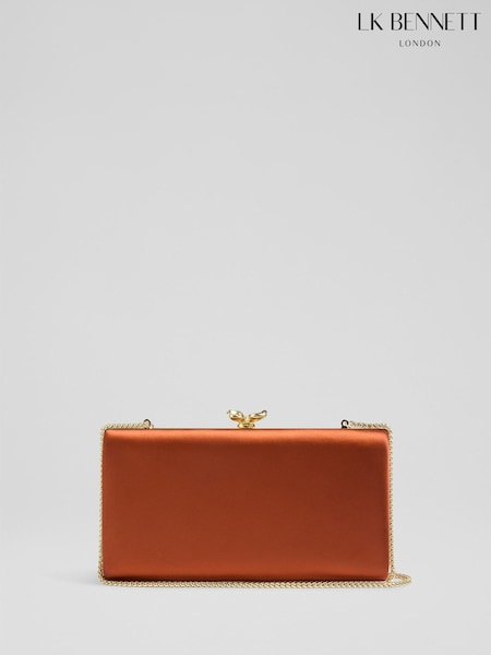 LK Bennett Orange Posie Cotton Clutch (H84601) | £229
