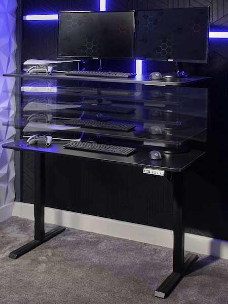 X Rocker Black Ascend Height Adjustable Desk (H84611) | £160