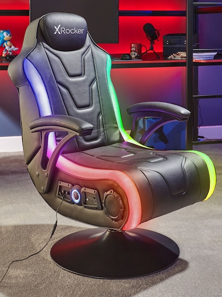 X Rocker Black Monsoon RGB 41 Stereo Audio Gaming Chair With Vib Lighting (H84616) | £300