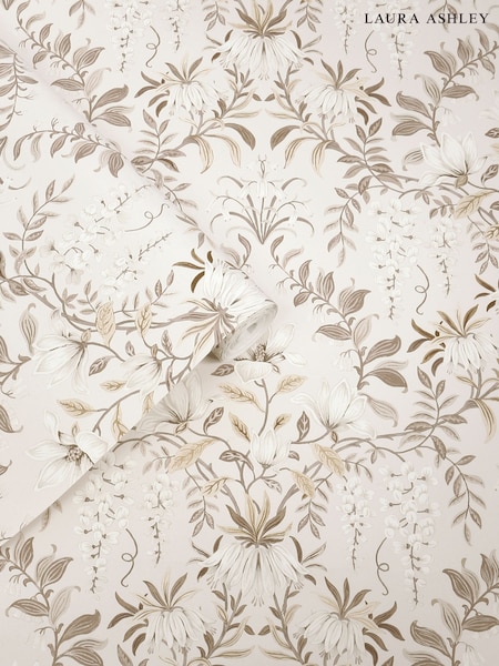 Laura Ashley Soft Natural Parterre 10M Wallpaper (H84720) | £48