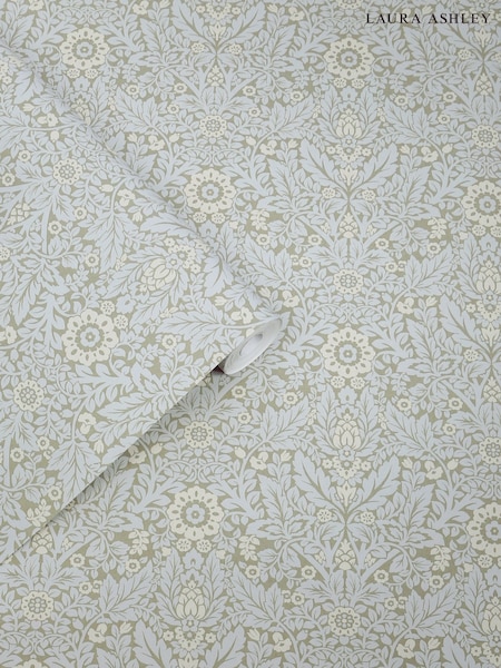Laura Ashley Stone Grey Delamore 10M Wallpaper (H84725) | £48