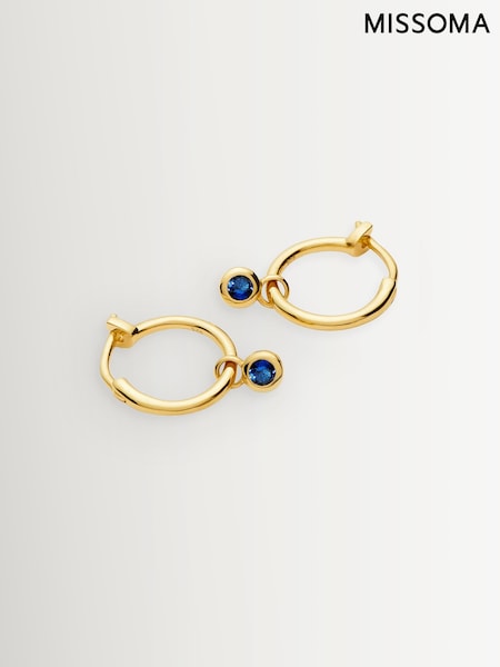 Missoma Gold Tone Tennis Charm Mini Hoop Earrings (H84880) | £75