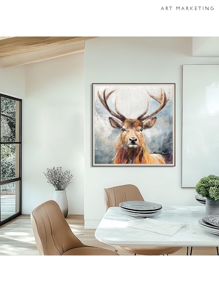 Art Marketing Blue Brown Looking On Wall Art (H84911) | £90