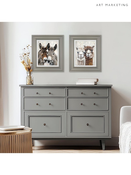 Art Marketing Set of 2 Brown Grey Eey and Ore and Abe and Lincoln Wall Art (H84915) | £45