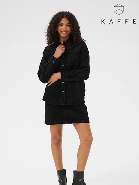Kaffe Cotton KAkerstin Long Sleeve Black Shirt (H84943) | £75