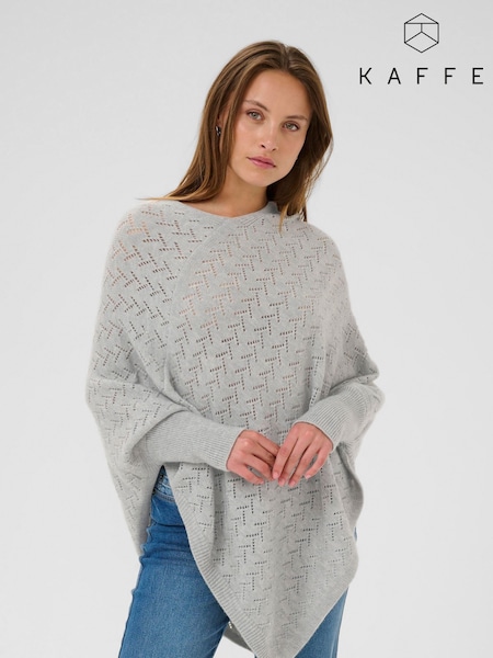 Kaffe Grey KAoline Long Sleeve Poncho (H84945) | £60