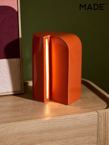 MADE.COM Orange Ceramic Edy Table Lamp (H84975) | £49