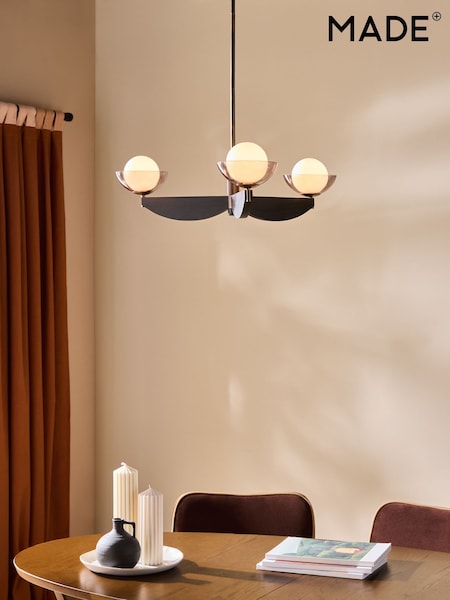 MADE.COM Black Wood Small Layla Ceiling Light (H84987) | £239