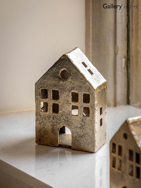 Gallery Home Rustic Metal House Tealight Holder (H85283) | £24