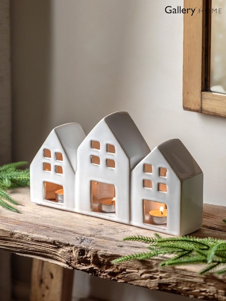 Gallery Home Ceramic Houses Tealight Holder (H85284) | £24