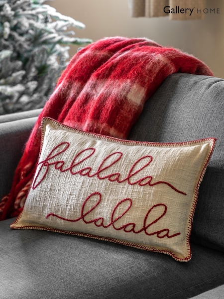Gallery Home Red Falala Stitched Cushion (H85295) | £24