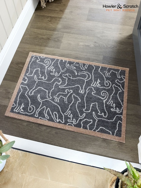 Howler & Scratch Grey Outlined Dogs Mat (H85323) | £20