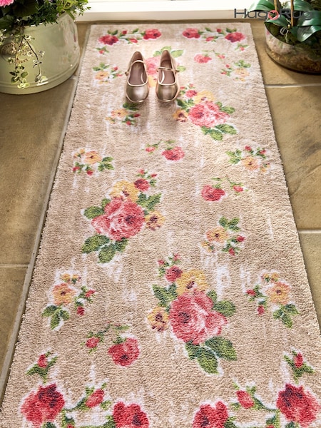 Hug Rug Beige Vintage Rose Runner (H85333) | £79