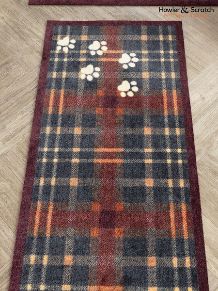 Howler & Scratch Blue Plaid Paws Runner (H85335) | £37