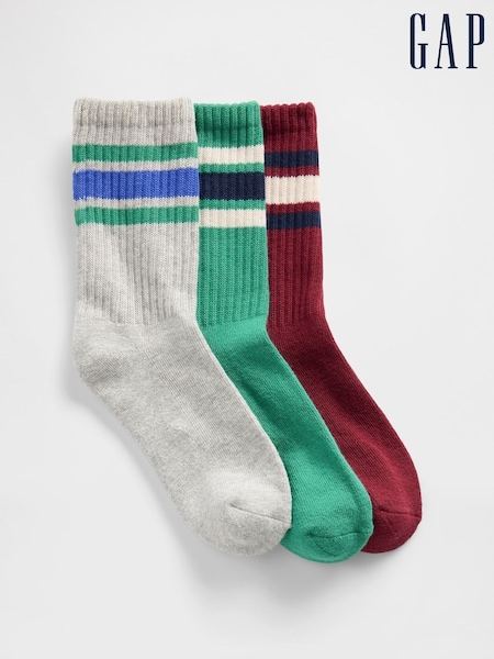 Gap Multi Varsity Slouchy Crew Socks 3-Pack (H85425) | £8