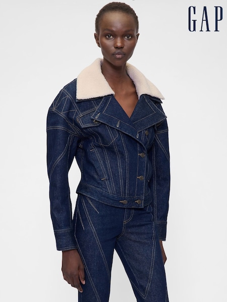 GapStudio Dark Wash Blue Seamed Icon Denim Jacket (H85426) | £225