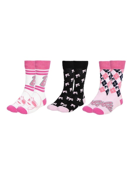 Peers Hardy Pink Barbie Print Socks 3 Pack (H85624) | £0