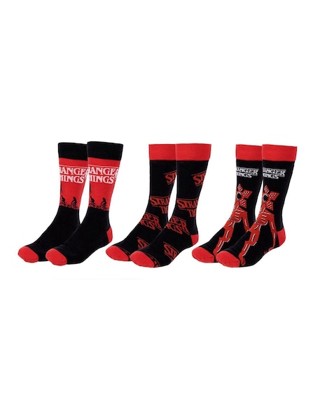 Peers Hardy Stranger Things Black Socks 3 Pack (H85628) | £0