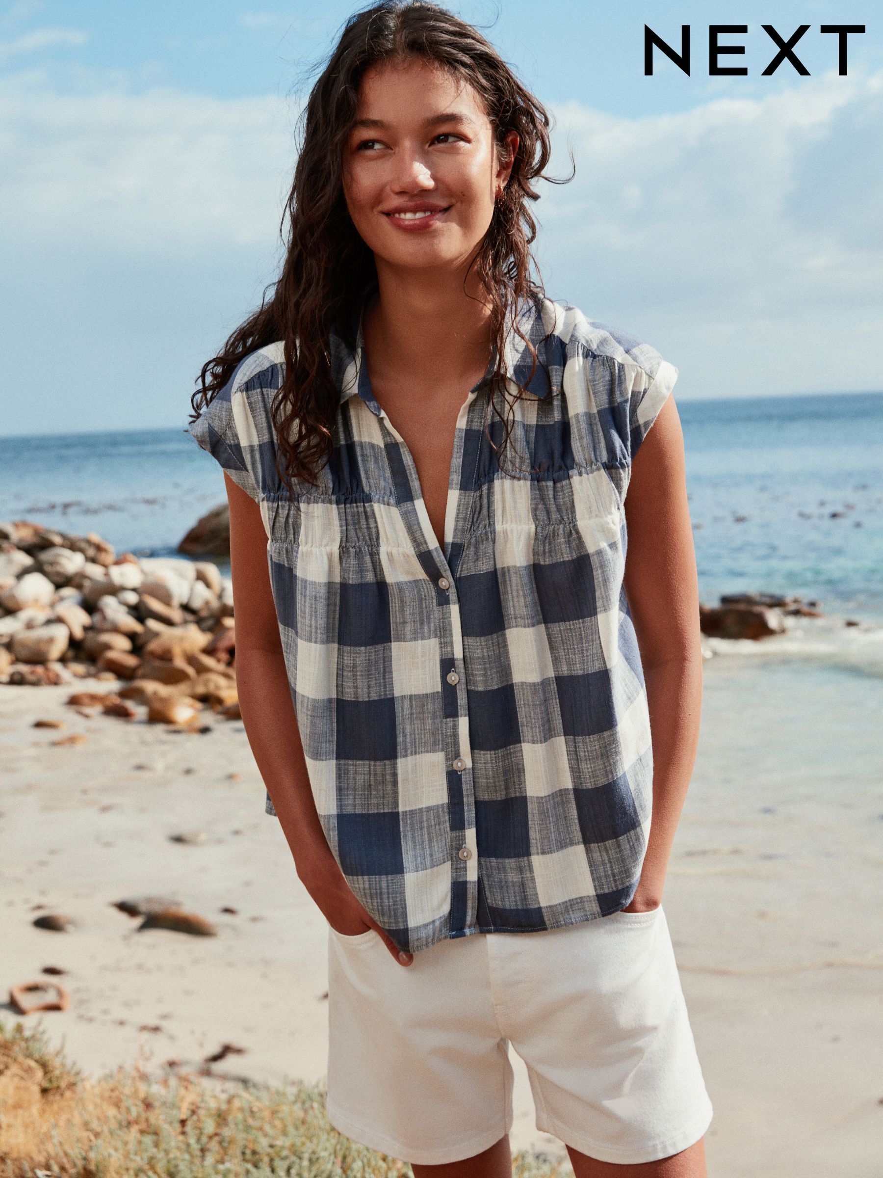 Women's Short Sleeve Linen Tops | Next UK