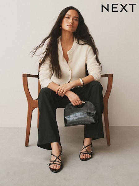 Black Croc Effect Cut Out Bag (H85974) | £32