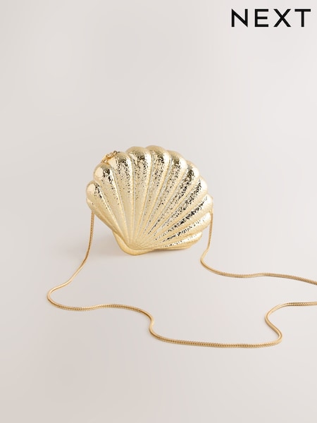 Gold Shell Shape Clutch Bag (H85976) | £34