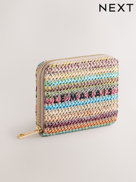 Stripe Raffia Effect Purse (H86007) | £12